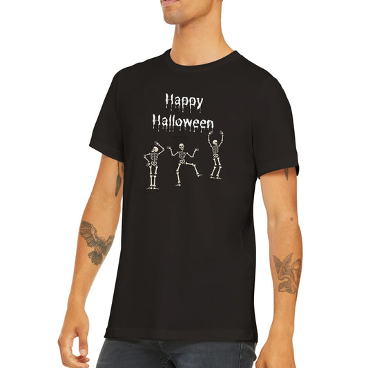 Happy Halloween Skeletons Premium Unisex Crewneck T-shirt